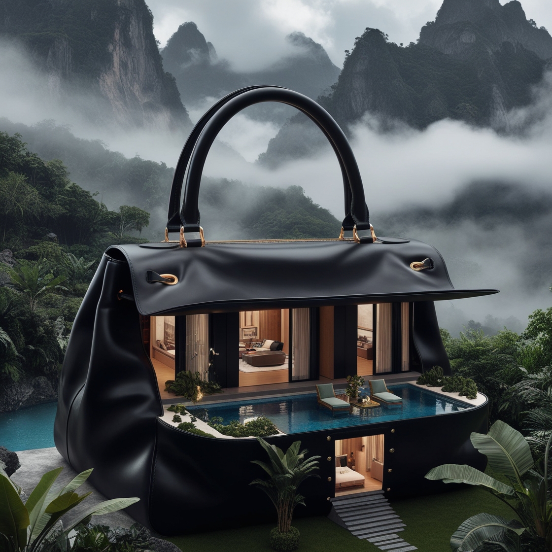 2. The Interior of a Luxury Bag-Shaped Villa