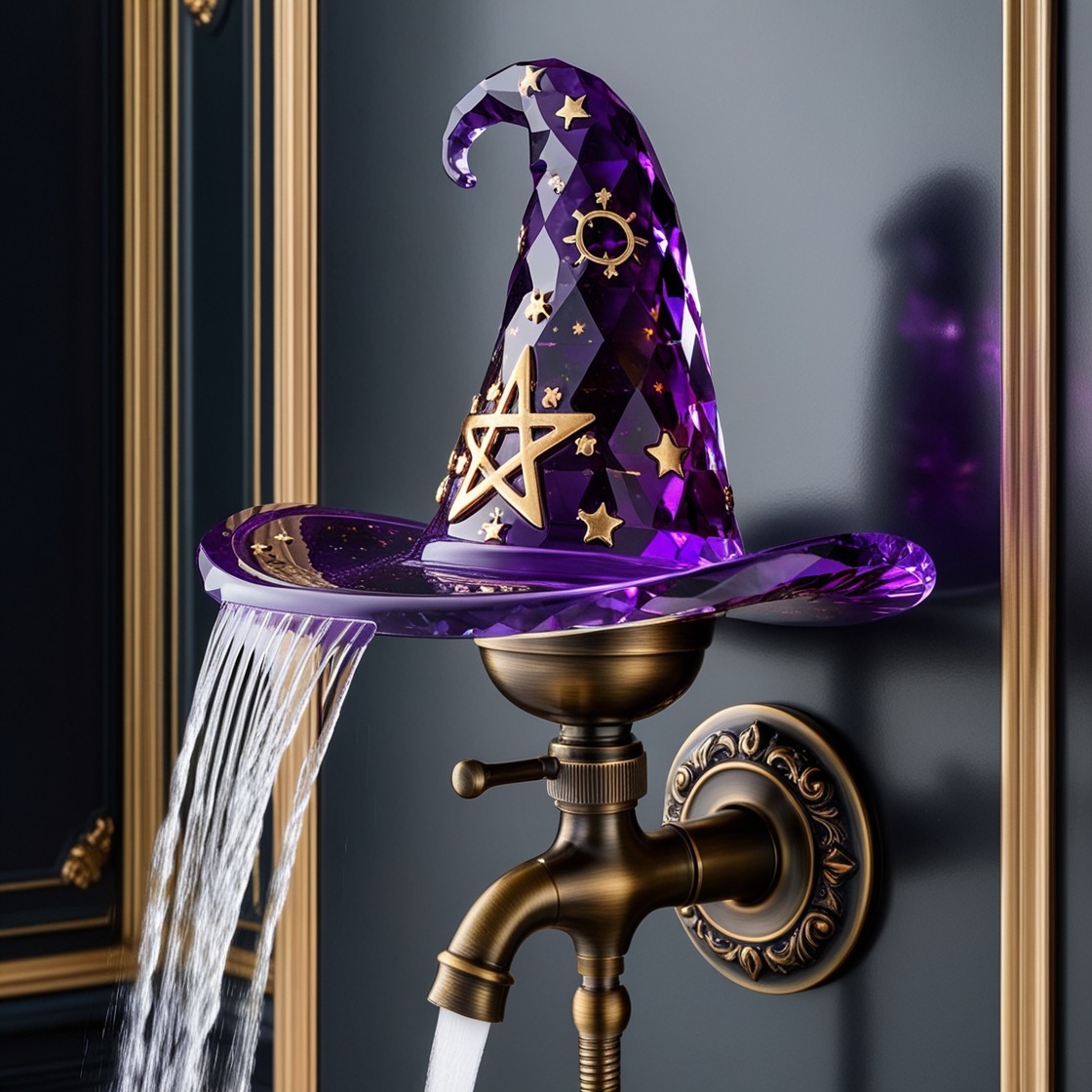 Bathe in Magic: The Amethyst Crystal Witch Hat Shower for a Mystical Bathroom Experience