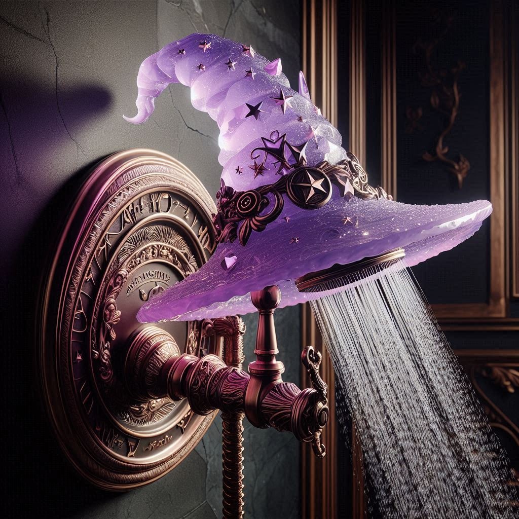 Bathe in Magic: The Amethyst Crystal Witch Hat Shower for a Mystical Bathroom Experience