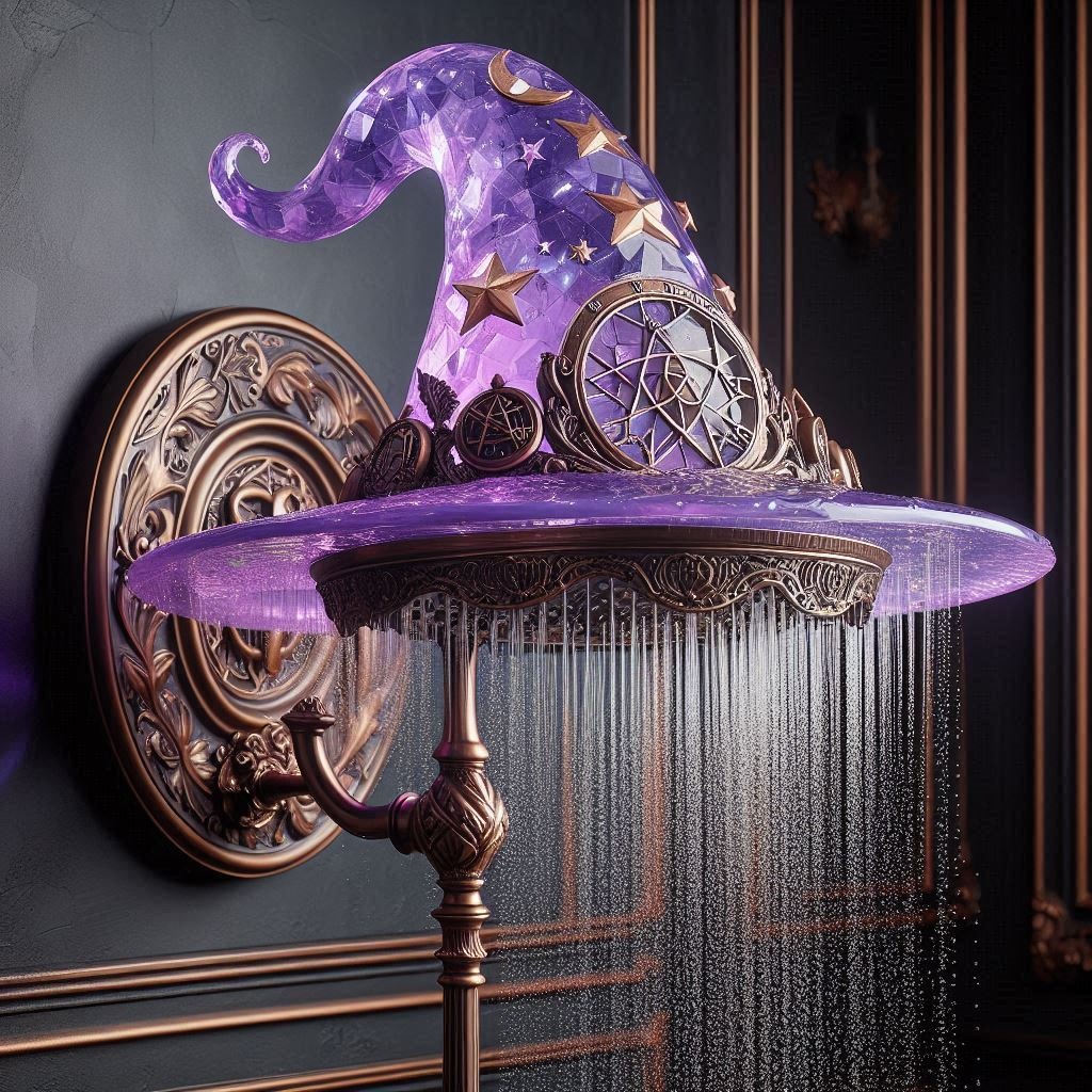 Bathe in Magic: The Amethyst Crystal Witch Hat Shower for a Mystical Bathroom Experience