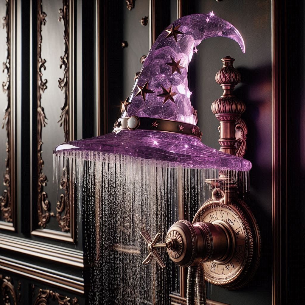 Bathe in Magic: The Amethyst Crystal Witch Hat Shower for a Mystical Bathroom Experience