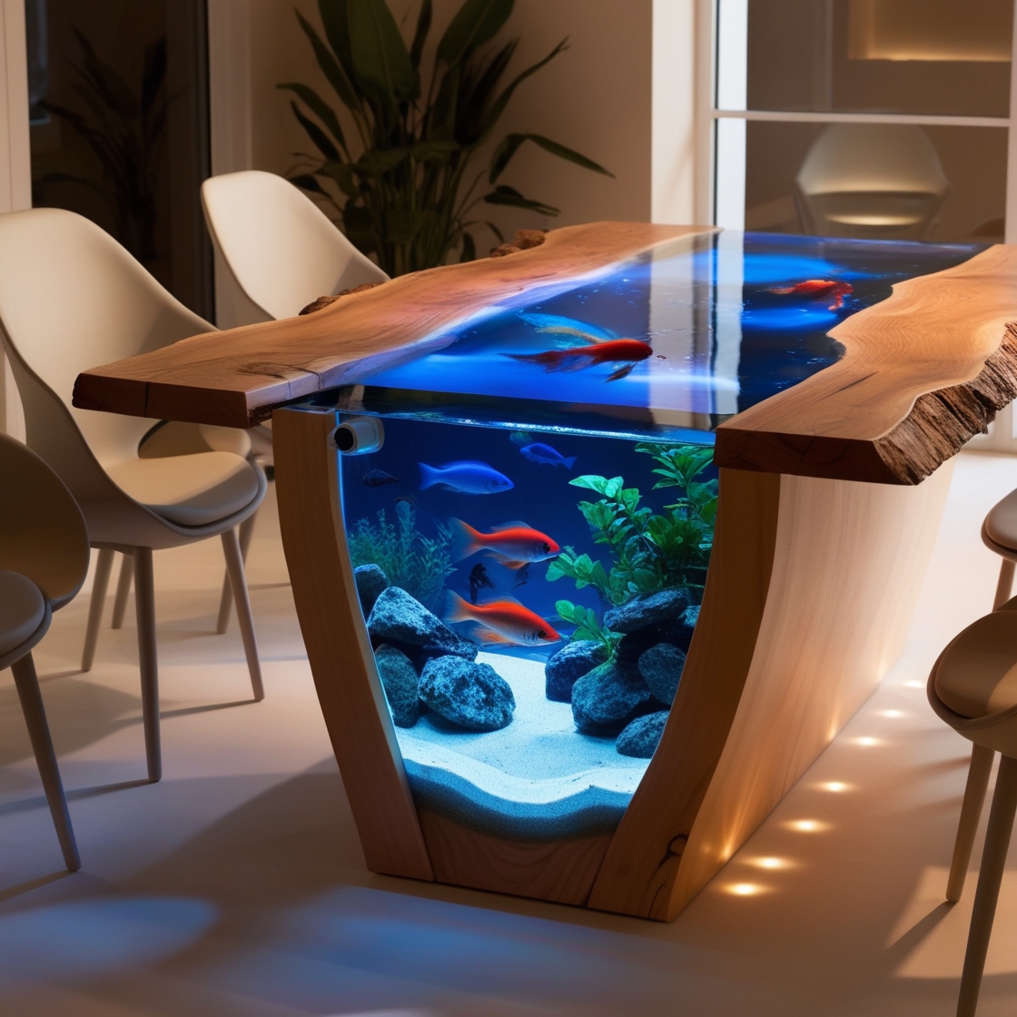 Dive into Elegance: Transform Your Space with Aquarium Dining Tables