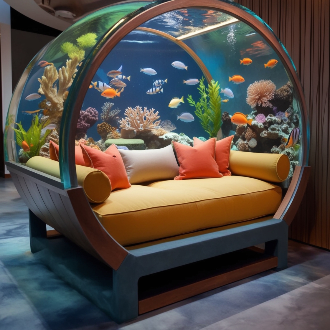 Aquarium Lounger: Relax in Style with an Underwater View