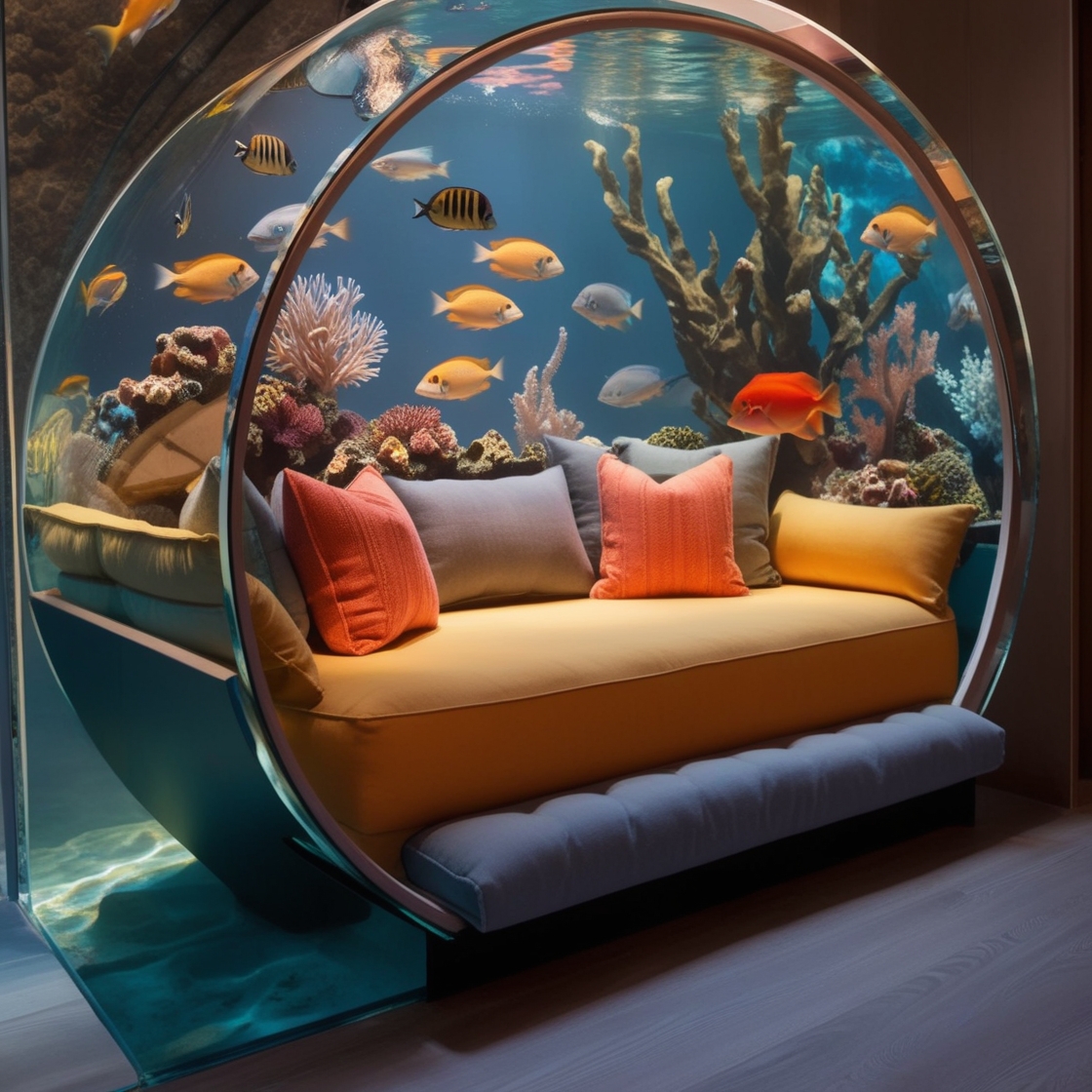 Aquarium Lounger: Relax in Style with an Underwater View