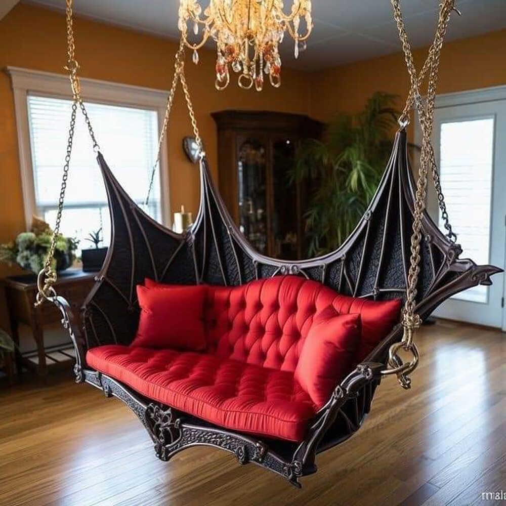 Embrace the Night: Add a Gothic Twist to Your Play Area with Bat Shaped Swings