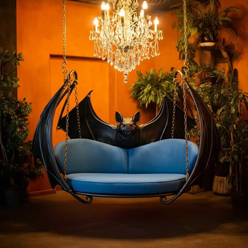 Embrace the Night: Add a Gothic Twist to Your Play Area with Bat Shaped Swings