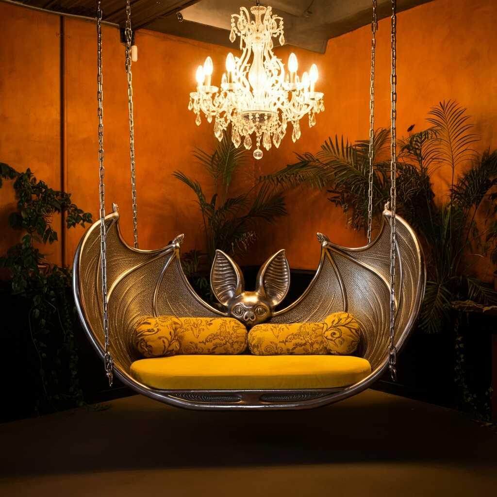 Embrace the Night: Add a Gothic Twist to Your Play Area with Bat Shaped Swings