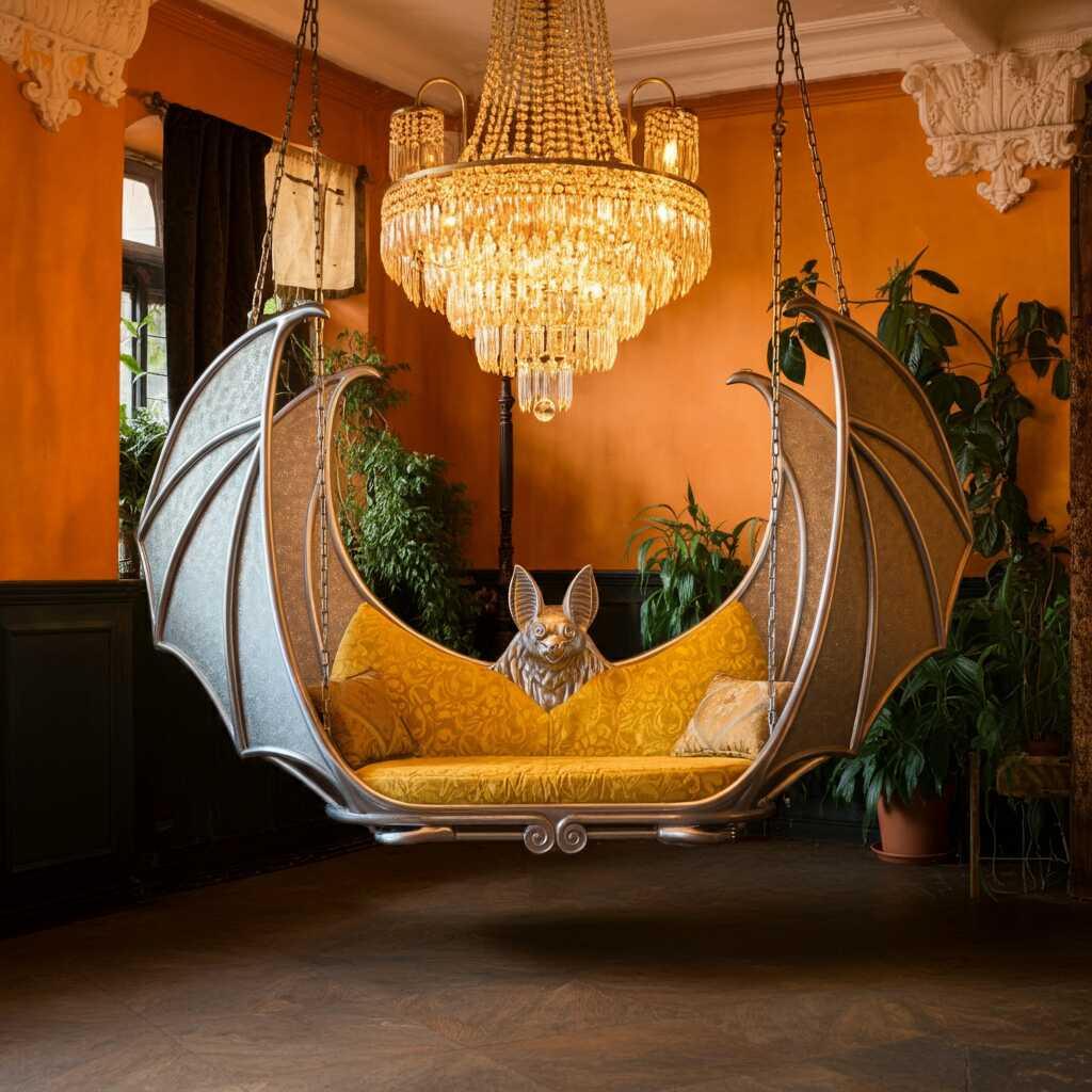 Embrace the Night: Add a Gothic Twist to Your Play Area with Bat Shaped Swings