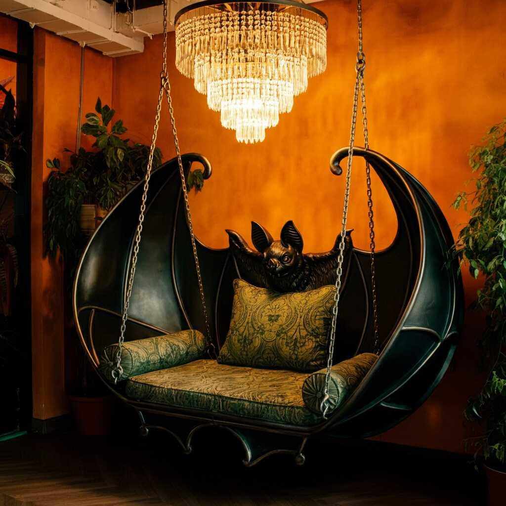 Embrace the Night: Add a Gothic Twist to Your Play Area with Bat Shaped Swings