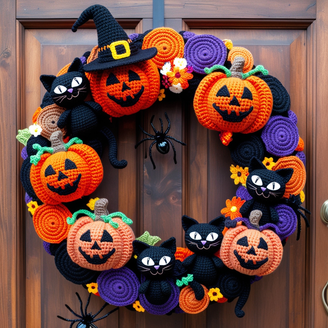 Spooky and Stylish: Create Your Own Crochet Halloween Wreath