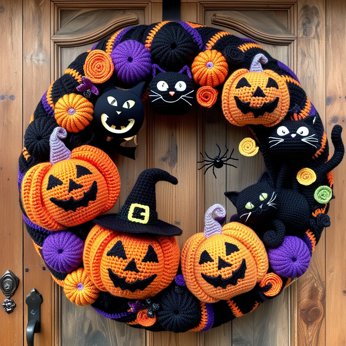 Spooky and Stylish: Create Your Own Crochet Halloween Wreath