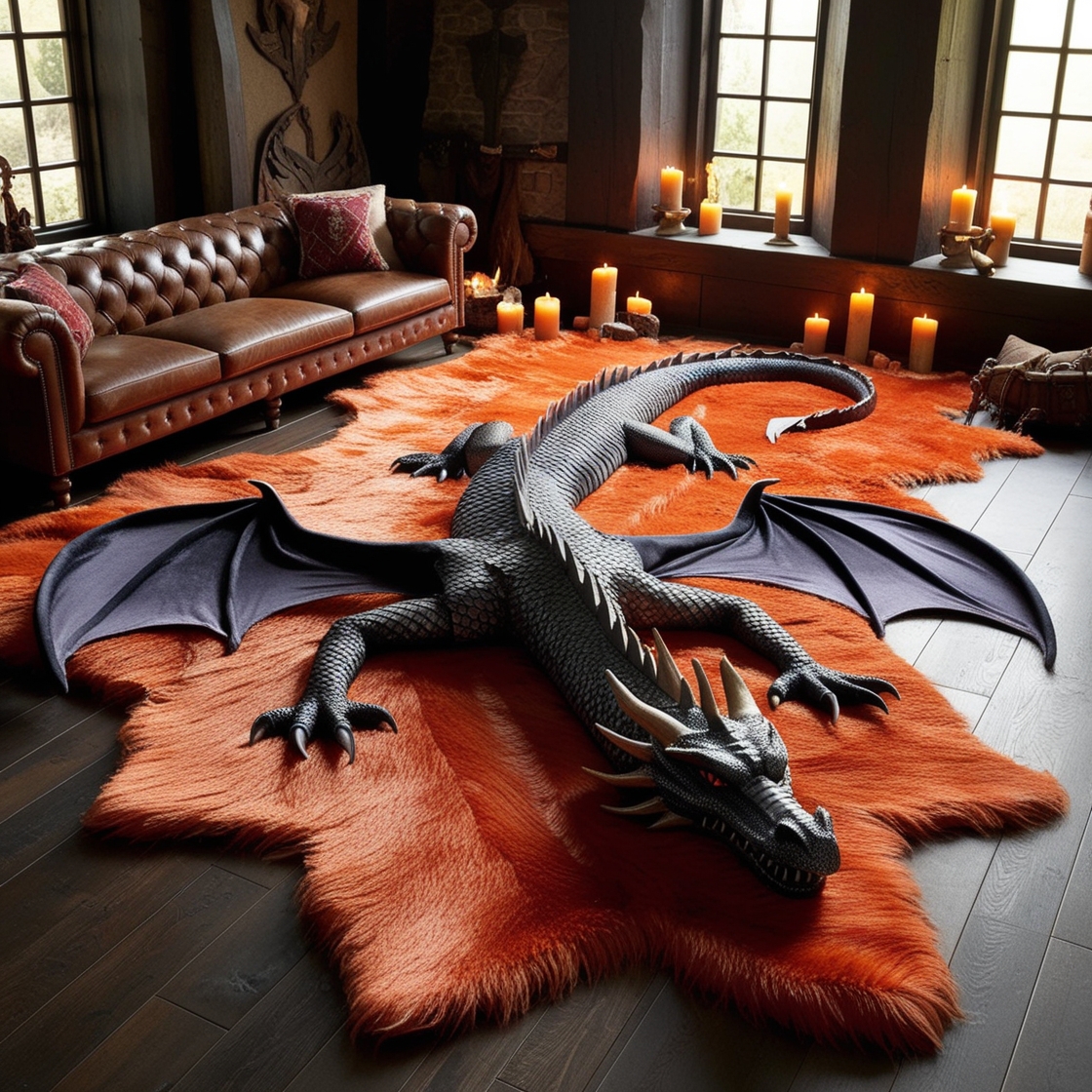 Make a Bold Statement with a Dragon Rug large: Embrace Myth and Style in Your Space