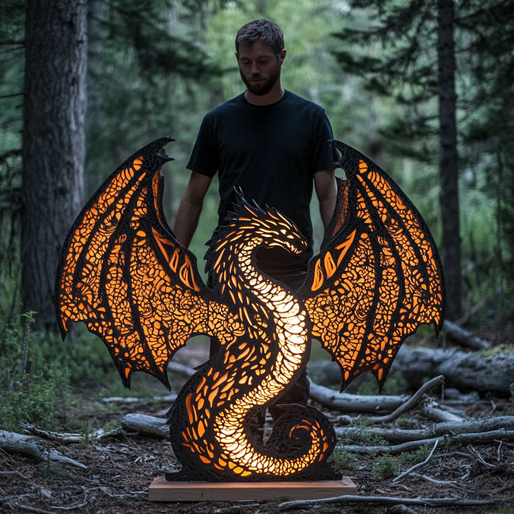 Dragon Wood Carved Lamp: A Fusion of Artistry and Enchantment for Your Home