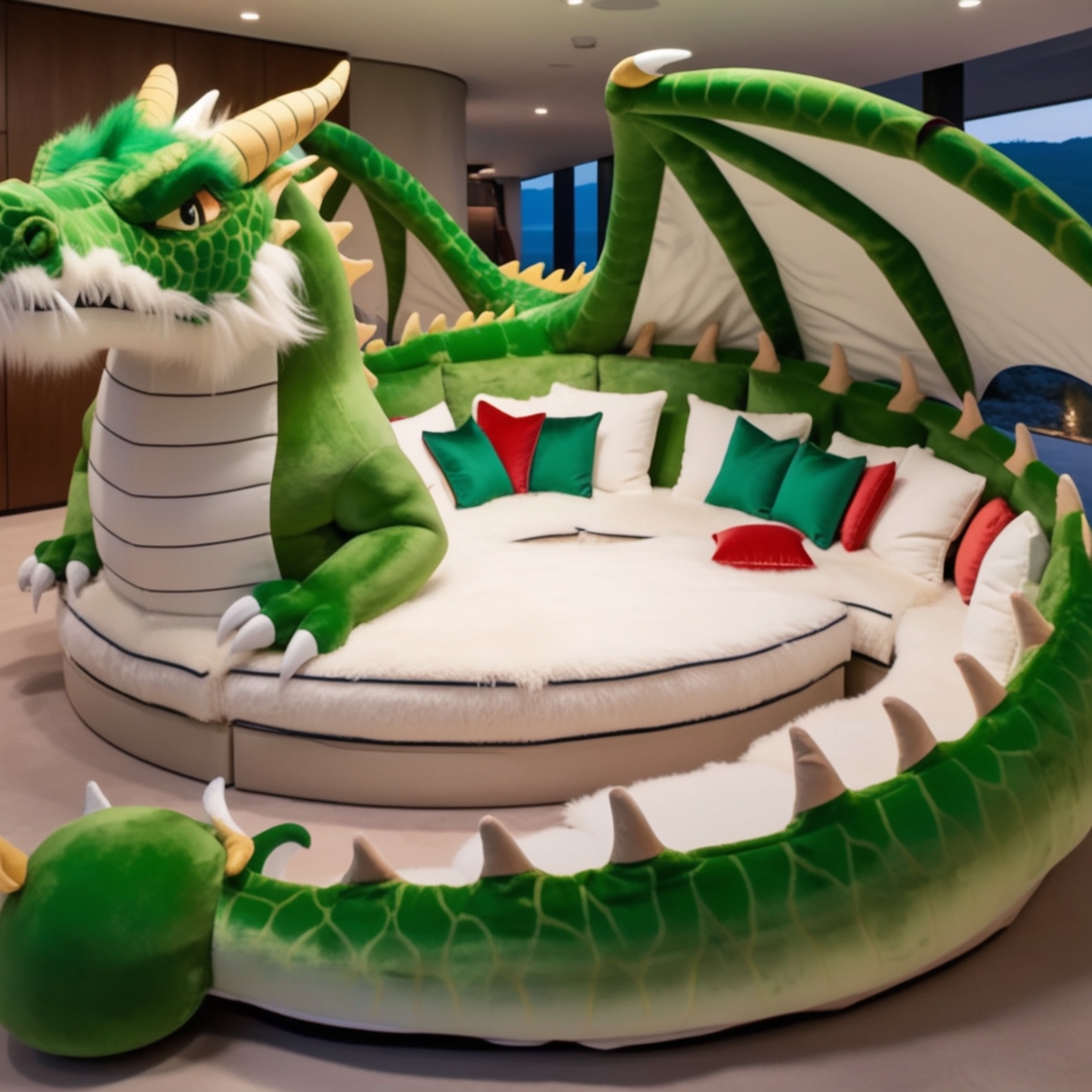 Relax in Ultimate Comfort: Experience the Magic of Giant Fur Dragon Loungers