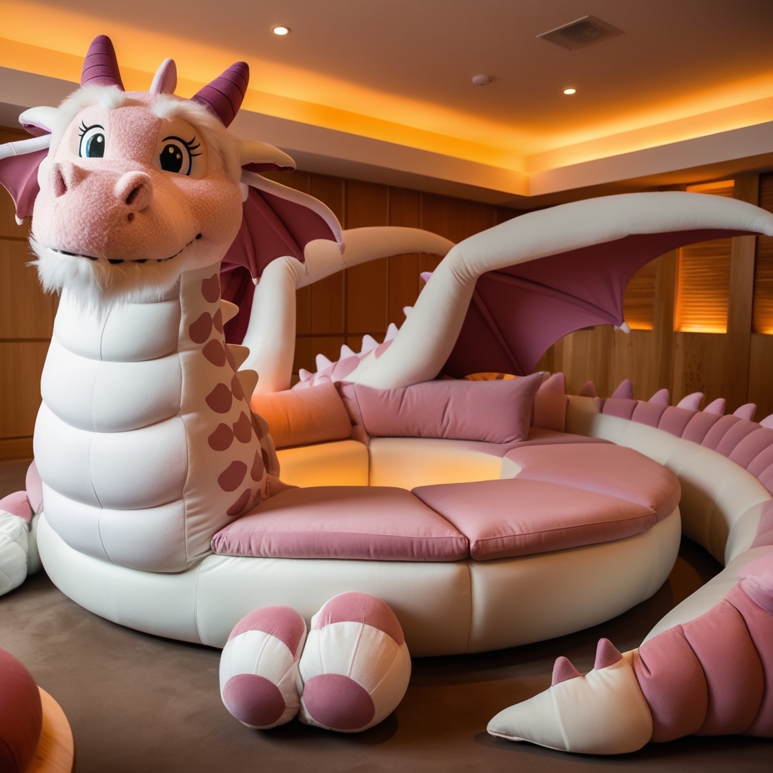 Relax in Ultimate Comfort: Experience the Magic of Giant Fur Dragon Loungers