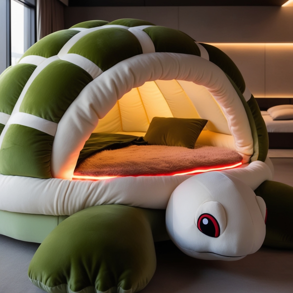 Relax in Nature’s Embrace: Experience Ultimate Comfort with Giant Turtle Lounger Pods