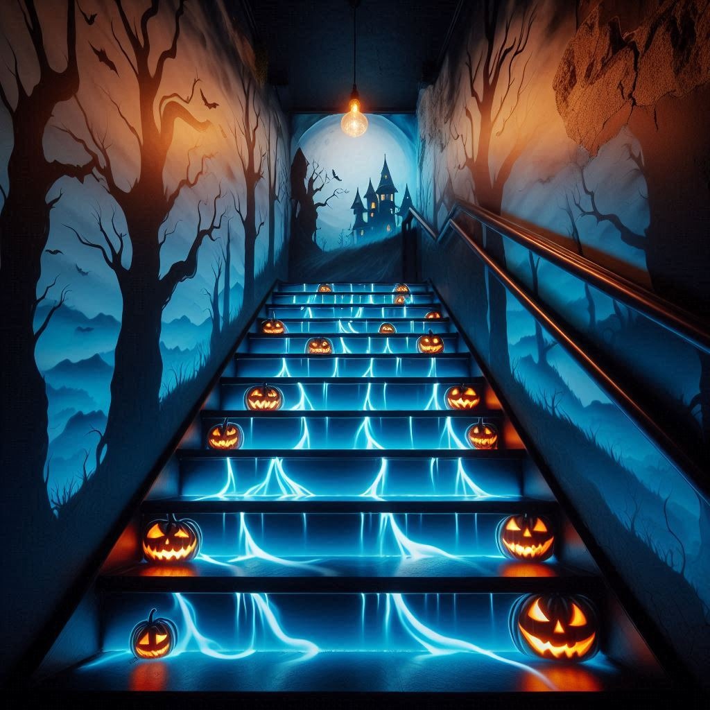 Creep It Real: Unique Halloween Stairs for a Hauntingly Beautiful Entrance