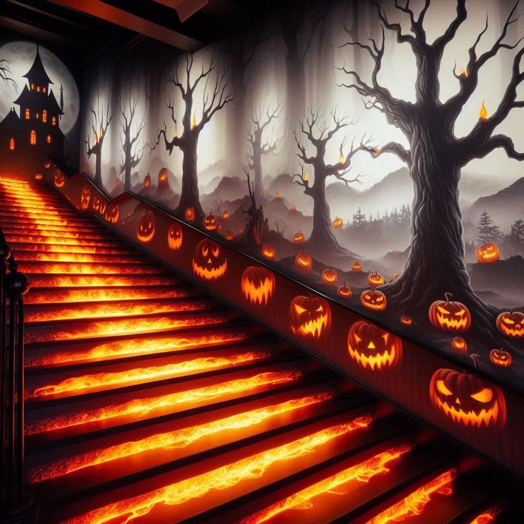 Creep It Real: Unique Halloween Stairs for a Hauntingly Beautiful Entrance