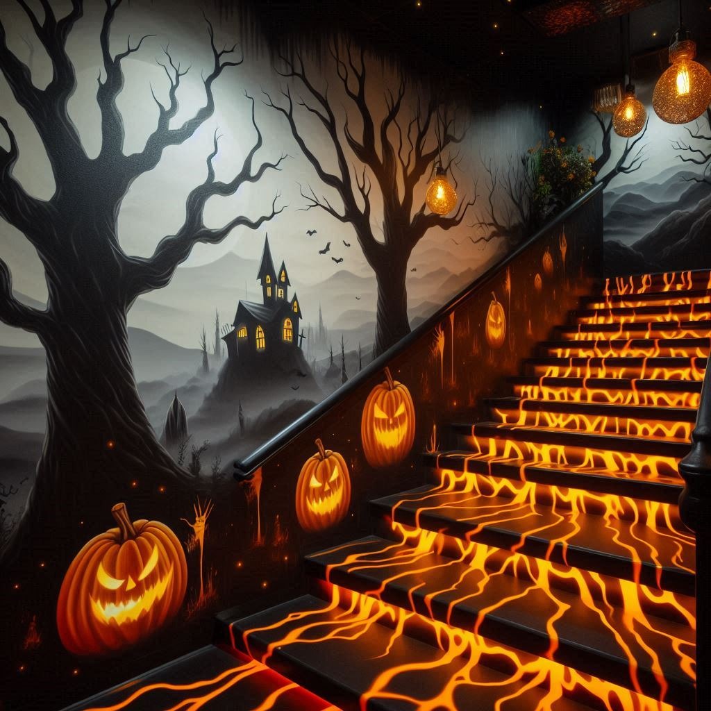 Creep It Real: Unique Halloween Stairs for a Hauntingly Beautiful Entrance