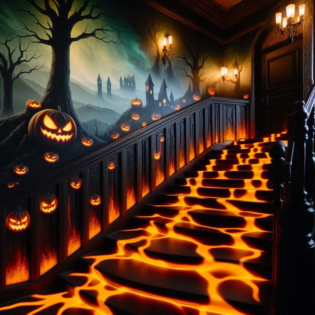 Creep It Real: Unique Halloween Stairs for a Hauntingly Beautiful Entrance