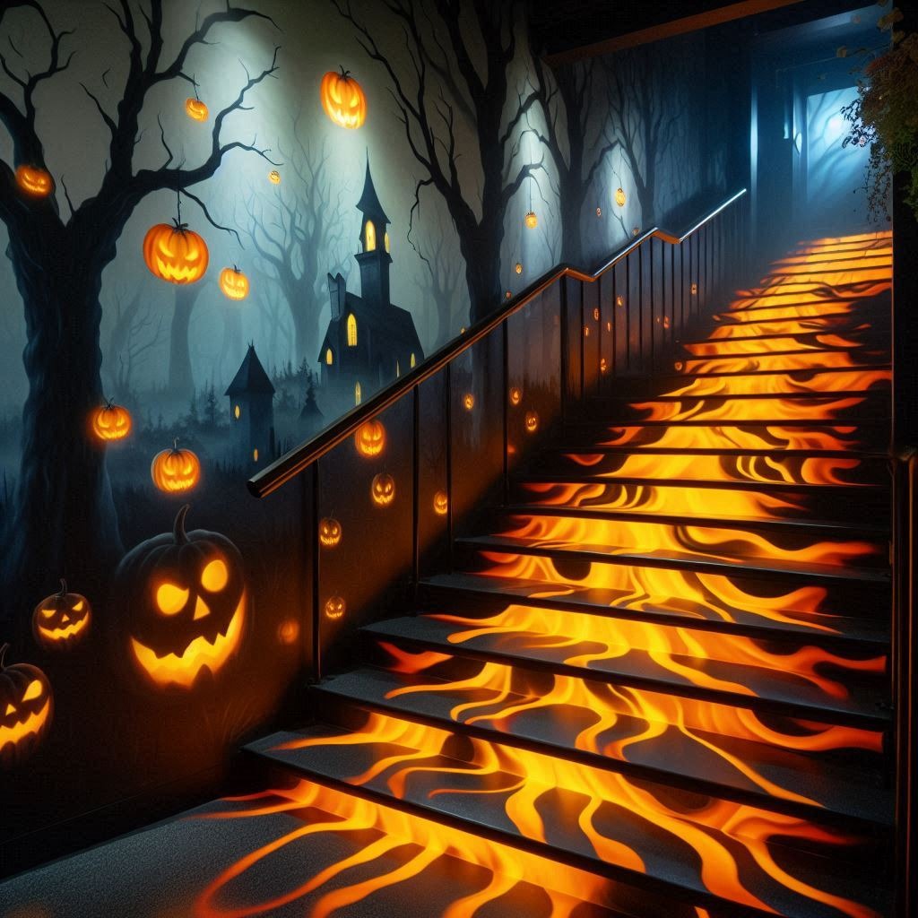 Creep It Real: Unique Halloween Stairs for a Hauntingly Beautiful Entrance