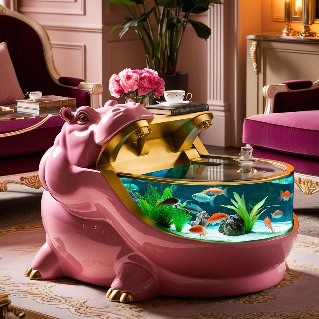 Bring the Wild Underwater: Transform Your Space with a Hippo Aquarium Coffee Table