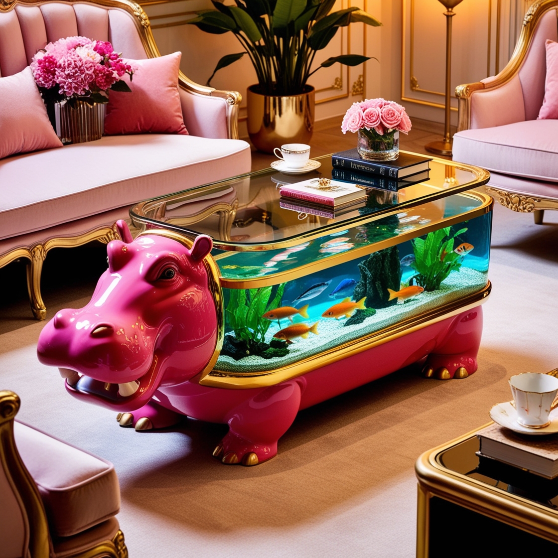 Bring the Wild Underwater: Transform Your Space with a Hippo Aquarium Coffee Table