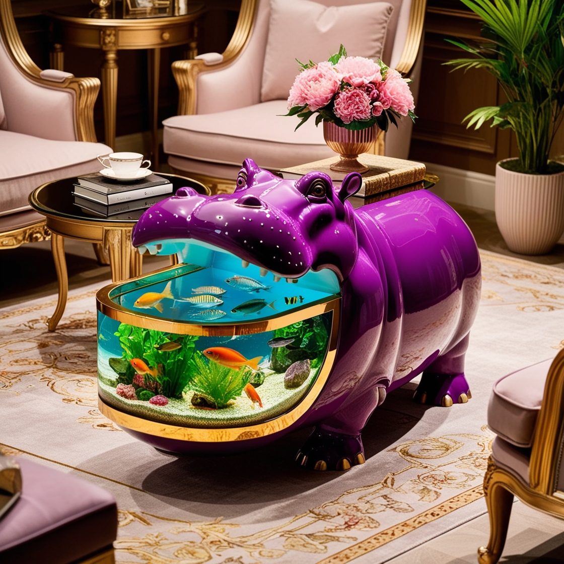 Bring the Wild Underwater: Transform Your Space with a Hippo Aquarium Coffee Table