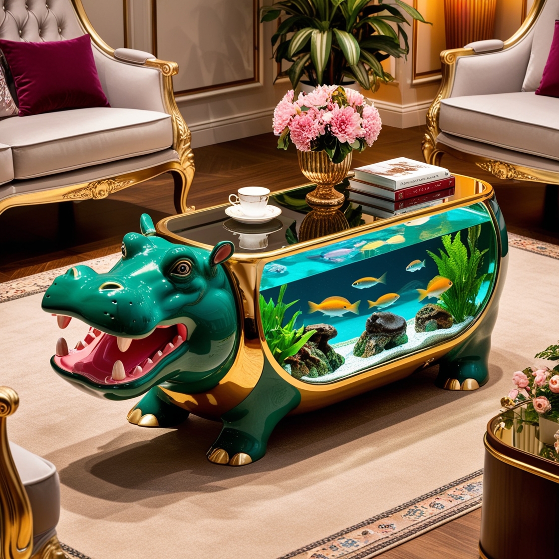 Bring the Wild Underwater: Transform Your Space with a Hippo Aquarium Coffee Table