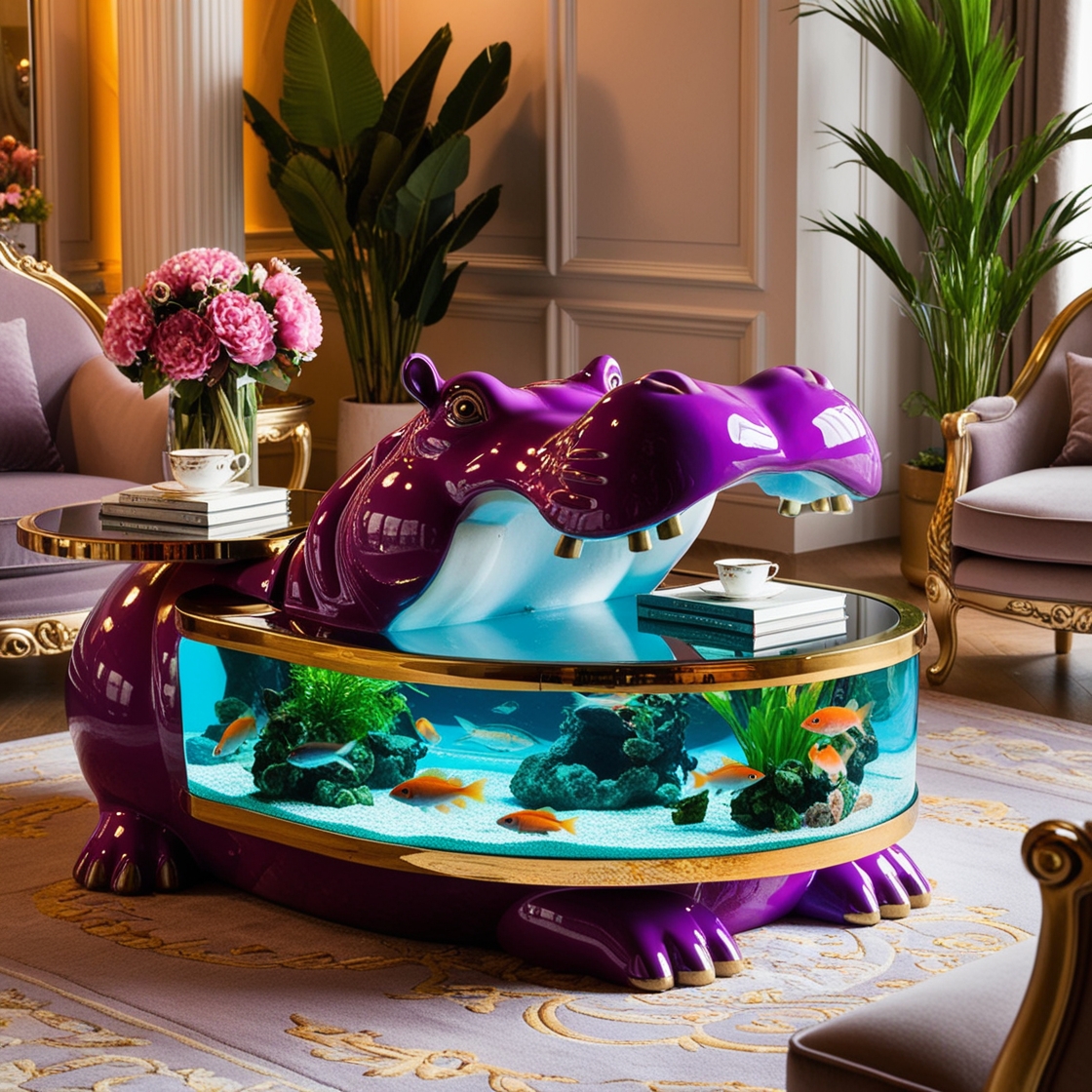 Bring the Wild Underwater: Transform Your Space with a Hippo Aquarium Coffee Table