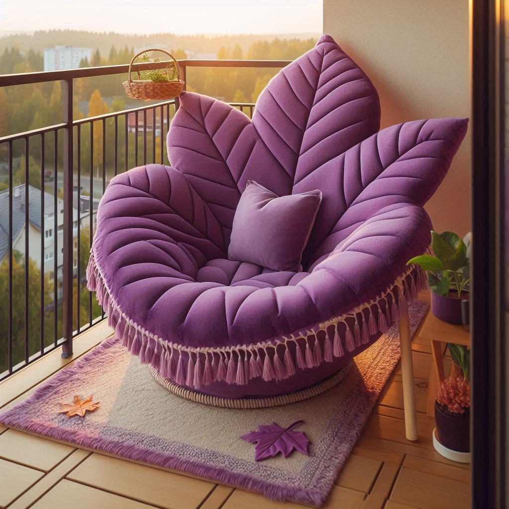 Unwind in Nature's Colors: The Perfect Comfort with the Purple Autumn Leaf Lounger