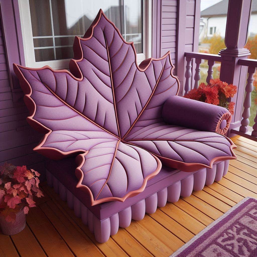 Unwind in Nature's Colors: The Perfect Comfort with the Purple Autumn Leaf Lounger