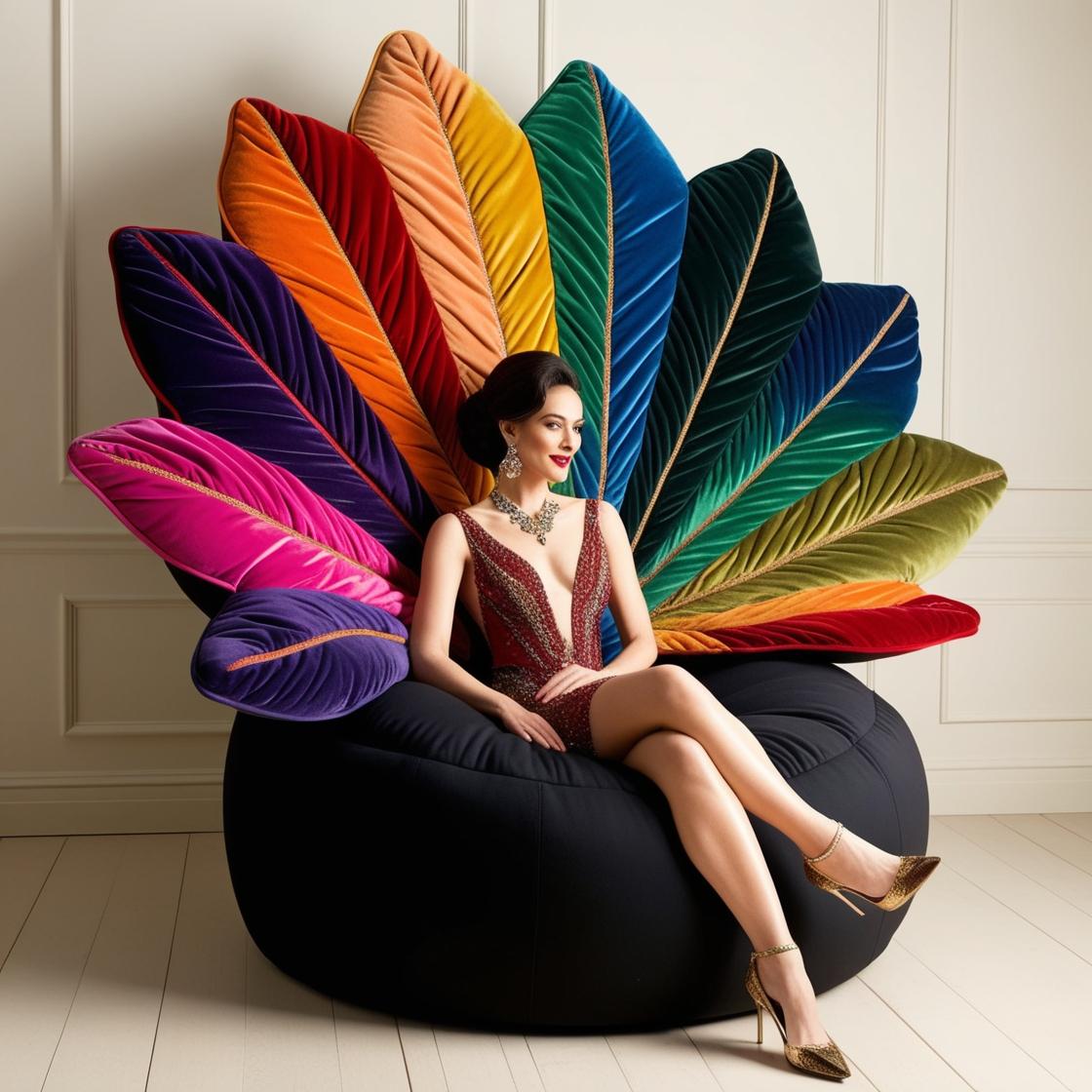 Rainbow Leaf Lounger – Relax in a Colorful Haven of Nature