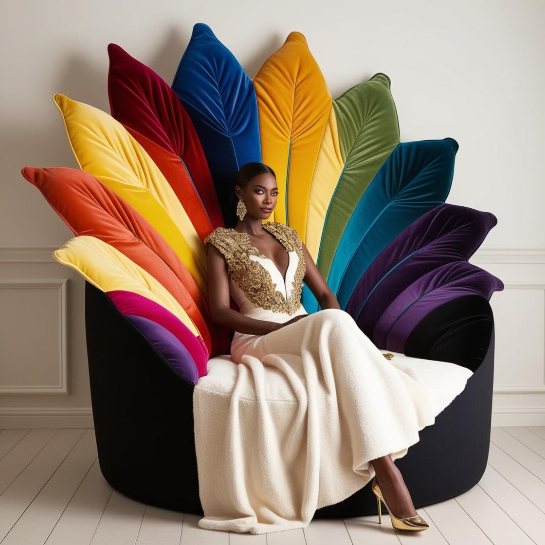 Rainbow Leaf Lounger – Relax in a Colorful Haven of Nature