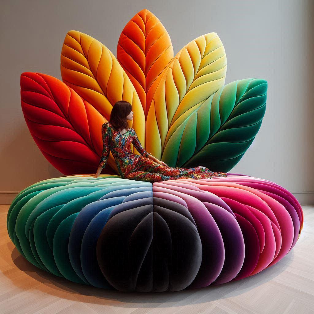 Rainbow Leaf Lounger – Relax in a Colorful Haven of Nature