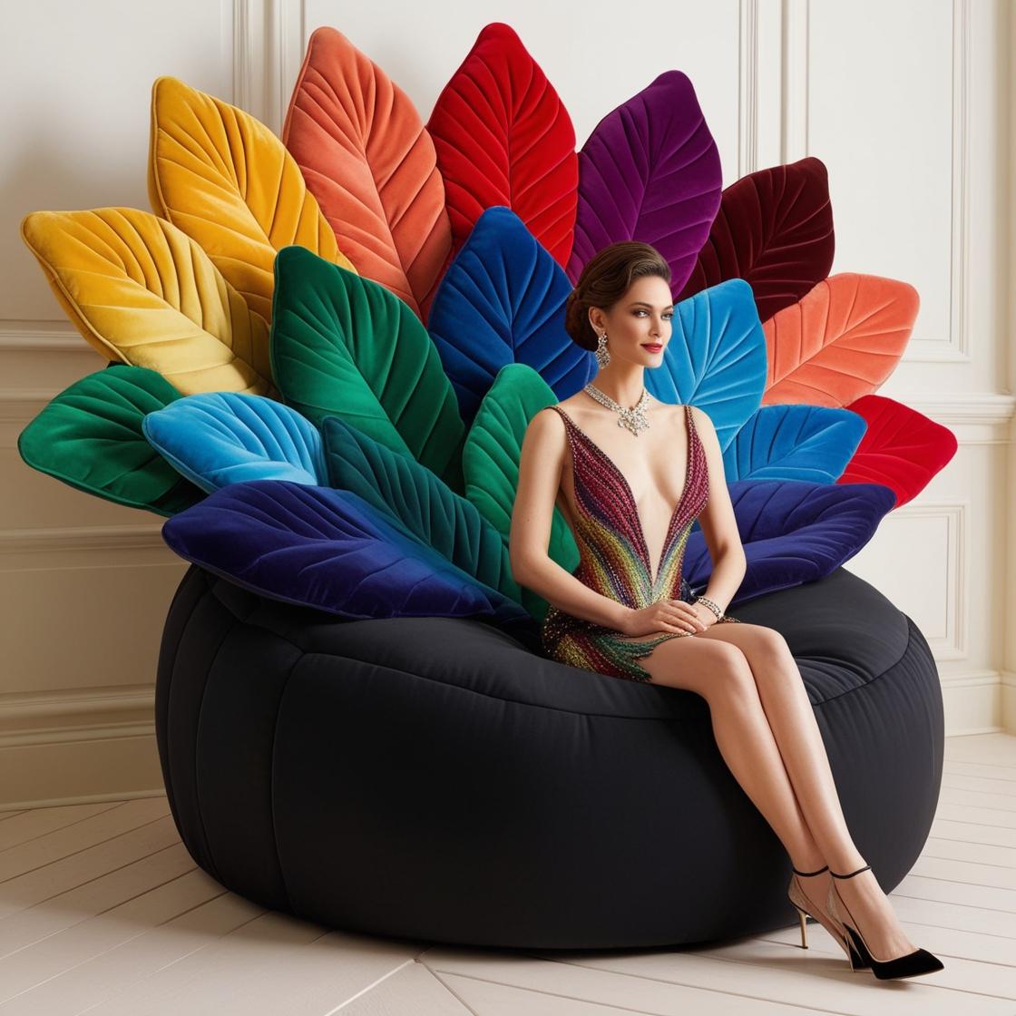 Rainbow Leaf Lounger – Relax in a Colorful Haven of Nature