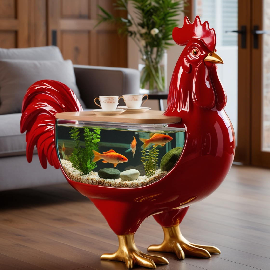 Bring Nature Indoors: Discover the Elegance of Rooster Aquarium Coffee Tables