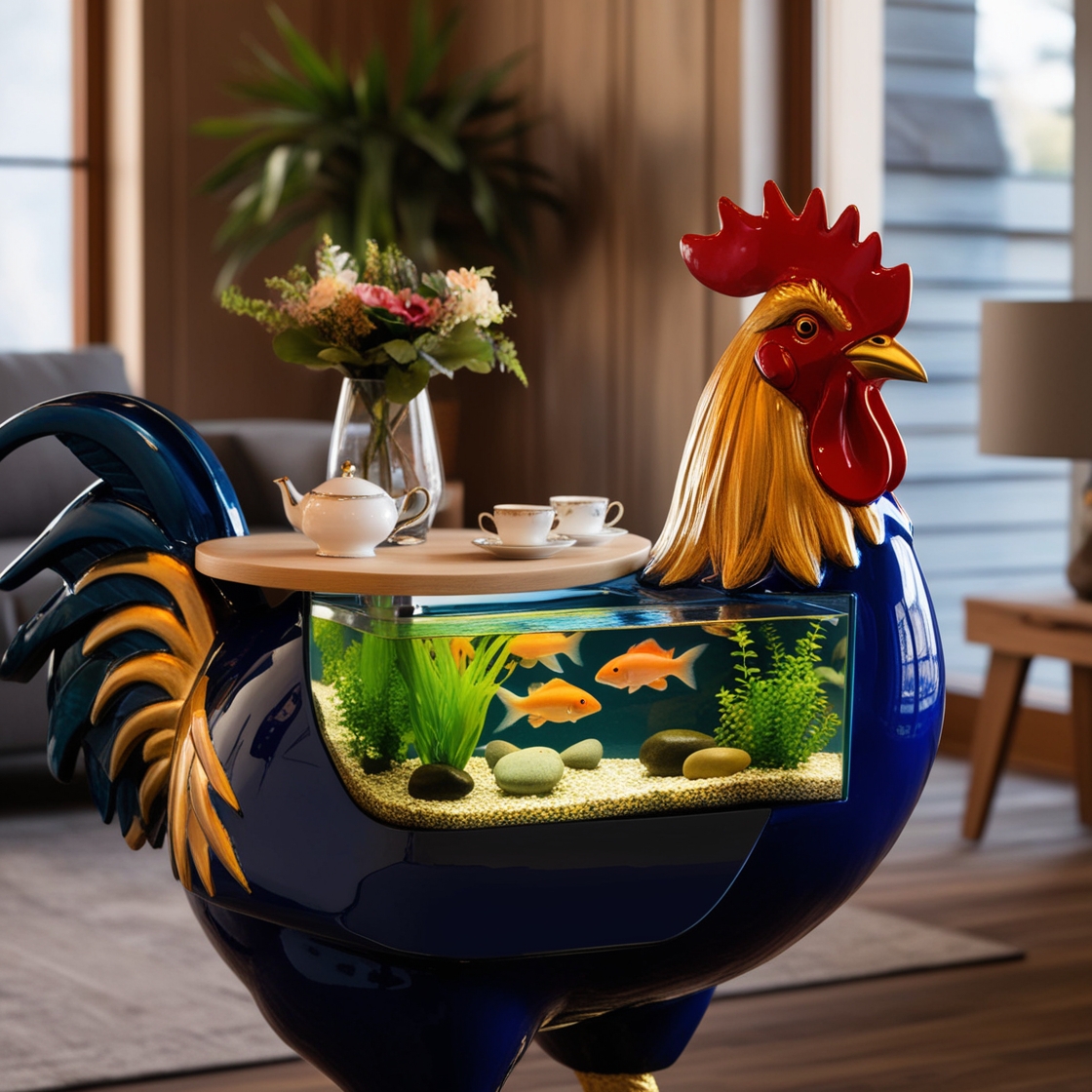 Bring Nature Indoors: Discover the Elegance of Rooster Aquarium Coffee Tables