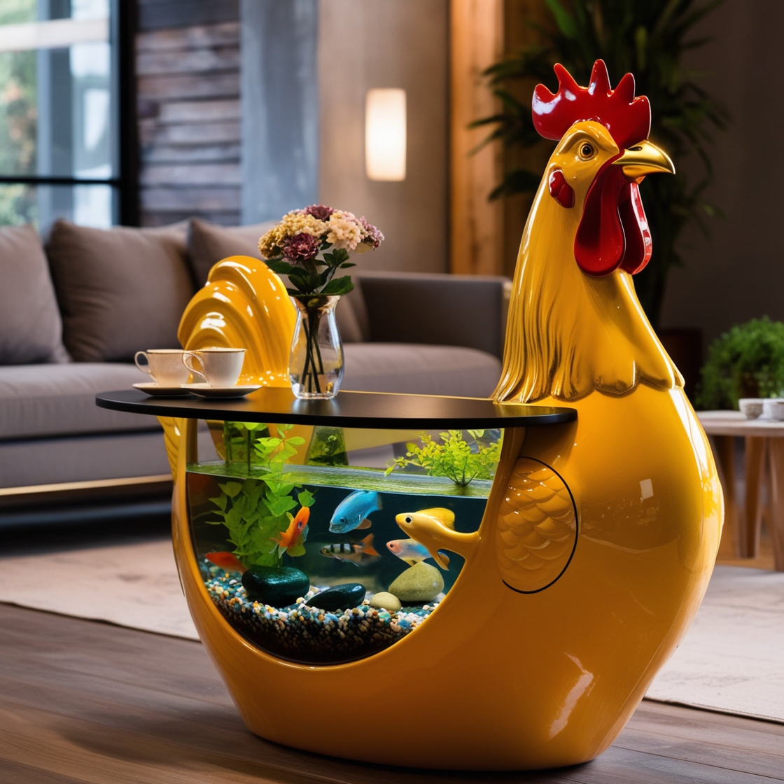 Bring Nature Indoors: Discover the Elegance of Rooster Aquarium Coffee Tables