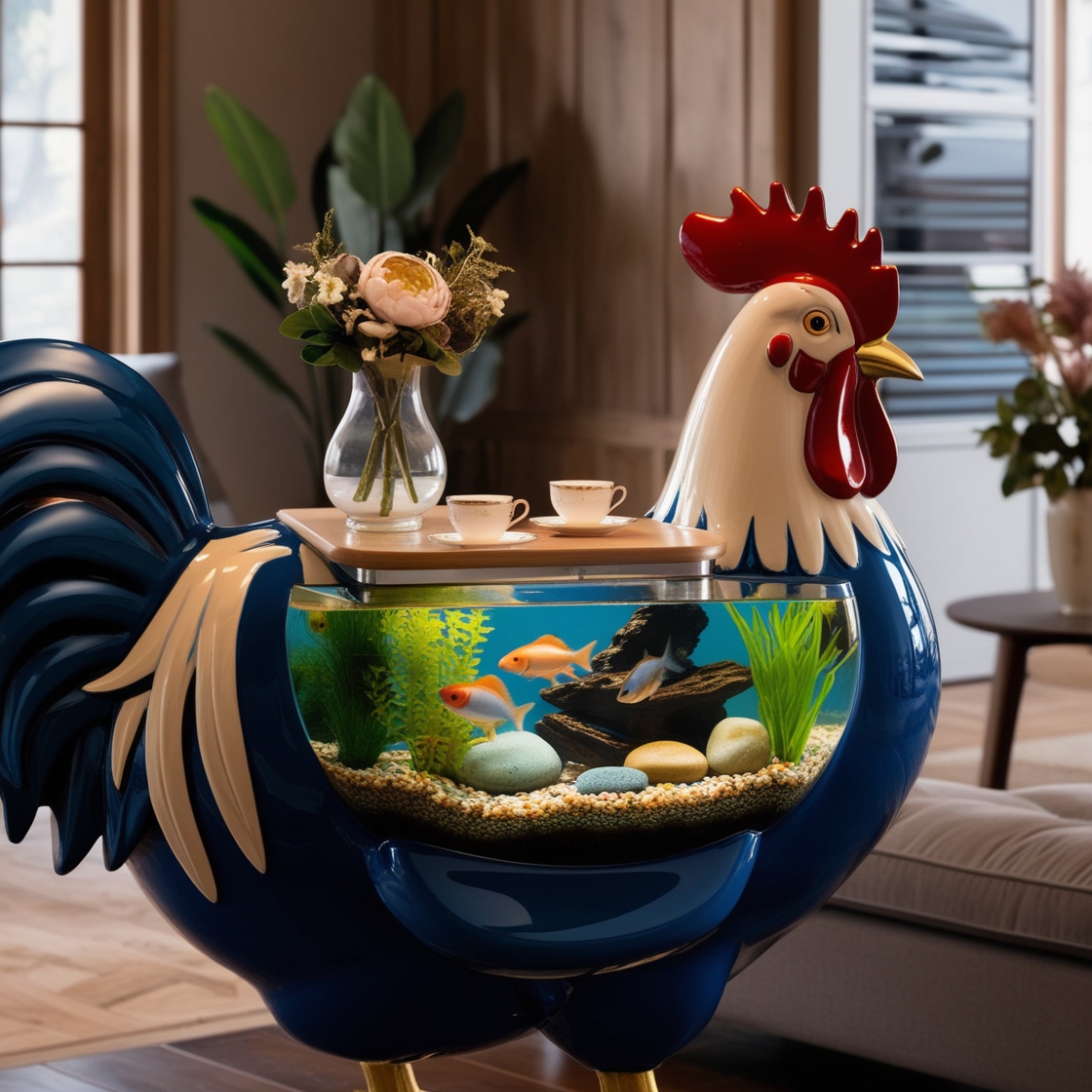 Bring Nature Indoors: Discover the Elegance of Rooster Aquarium Coffee Tables