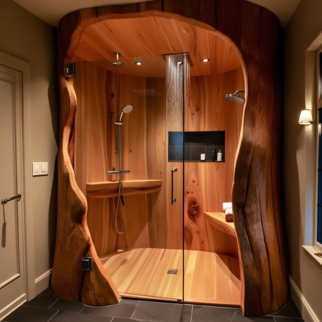 Connect with the Outdoors: Experience the Rustic Charm of Tree Trunk Showers