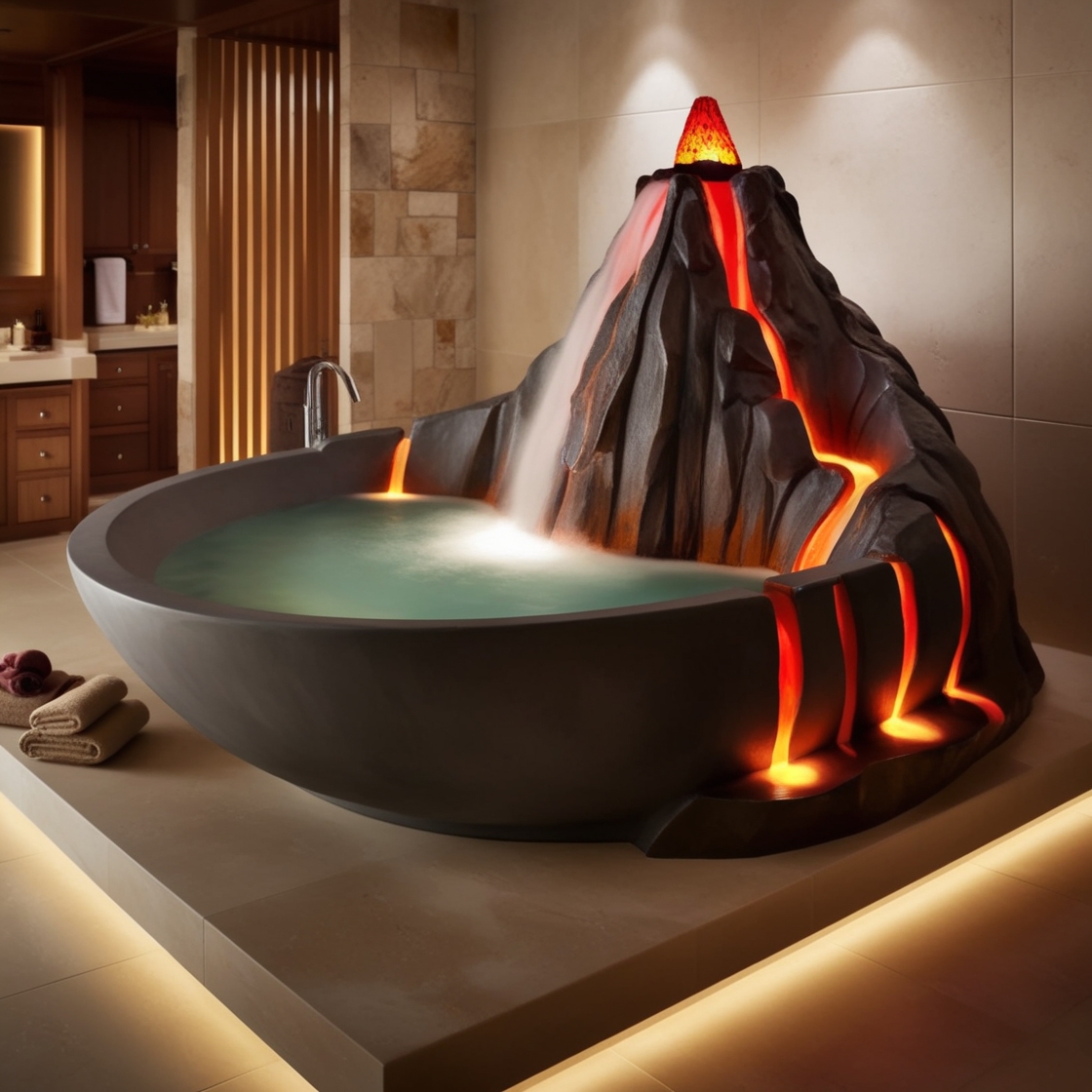 Experience the Eruption of Relaxation: The Allure of Volcano Bathtubs