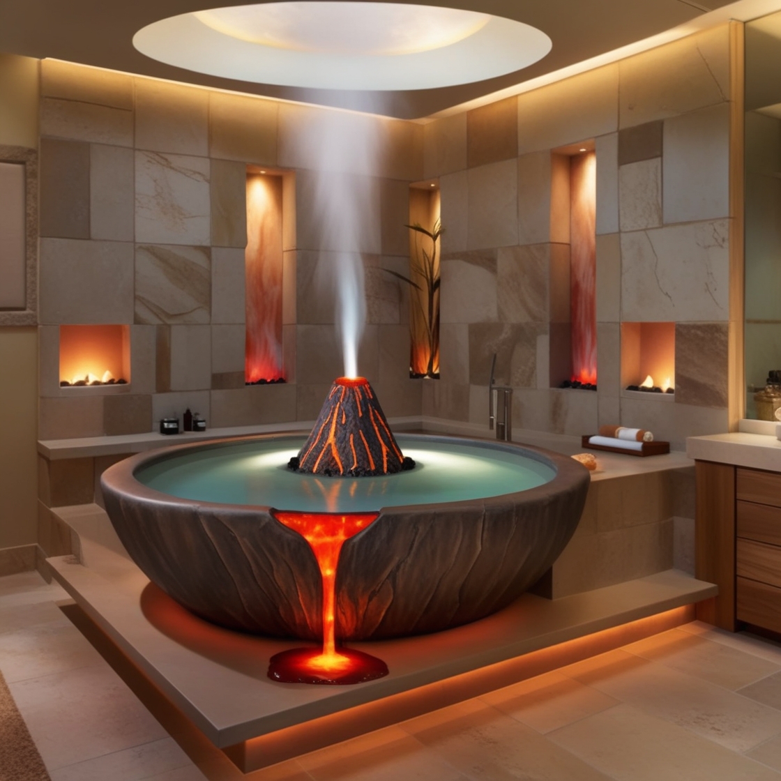 Experience the Eruption of Relaxation: The Allure of Volcano Bathtubs