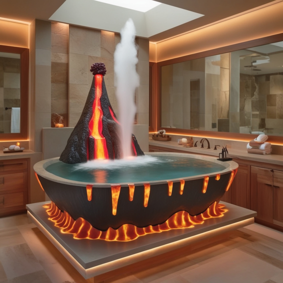 Experience the Eruption of Relaxation: The Allure of Volcano Bathtubs