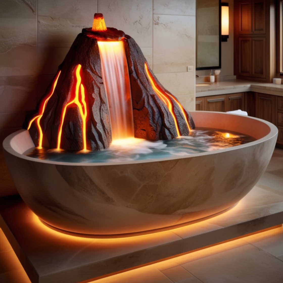 Experience the Eruption of Relaxation: The Allure of Volcano Bathtubs