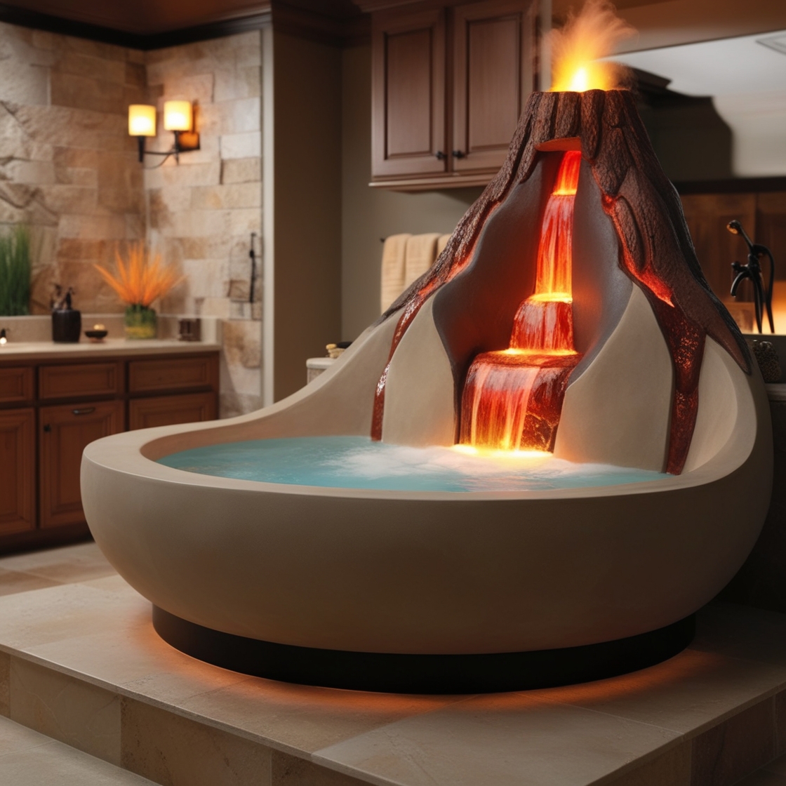 Experience the Eruption of Relaxation: The Allure of Volcano Bathtubs