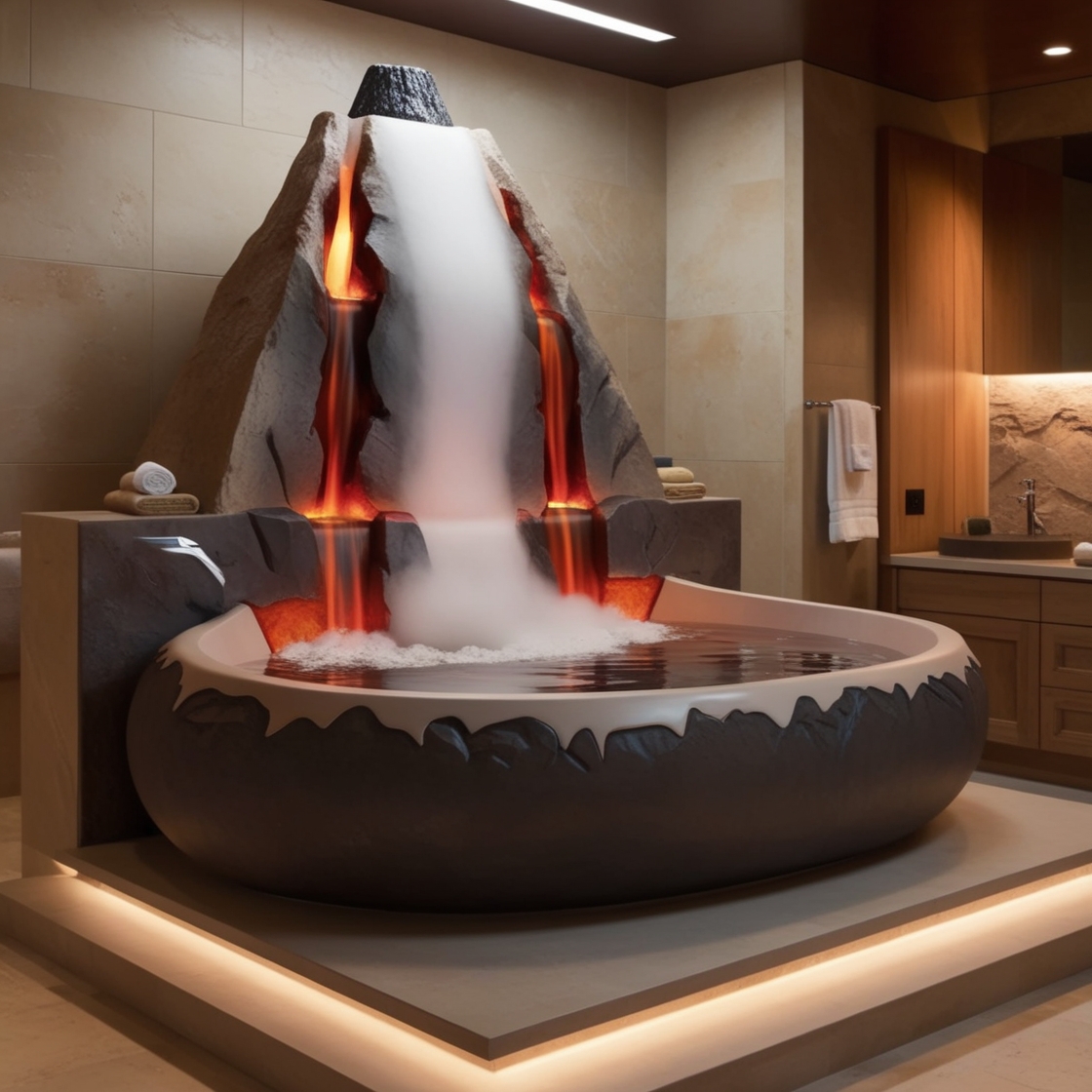 Experience the Eruption of Relaxation: The Allure of Volcano Bathtubs