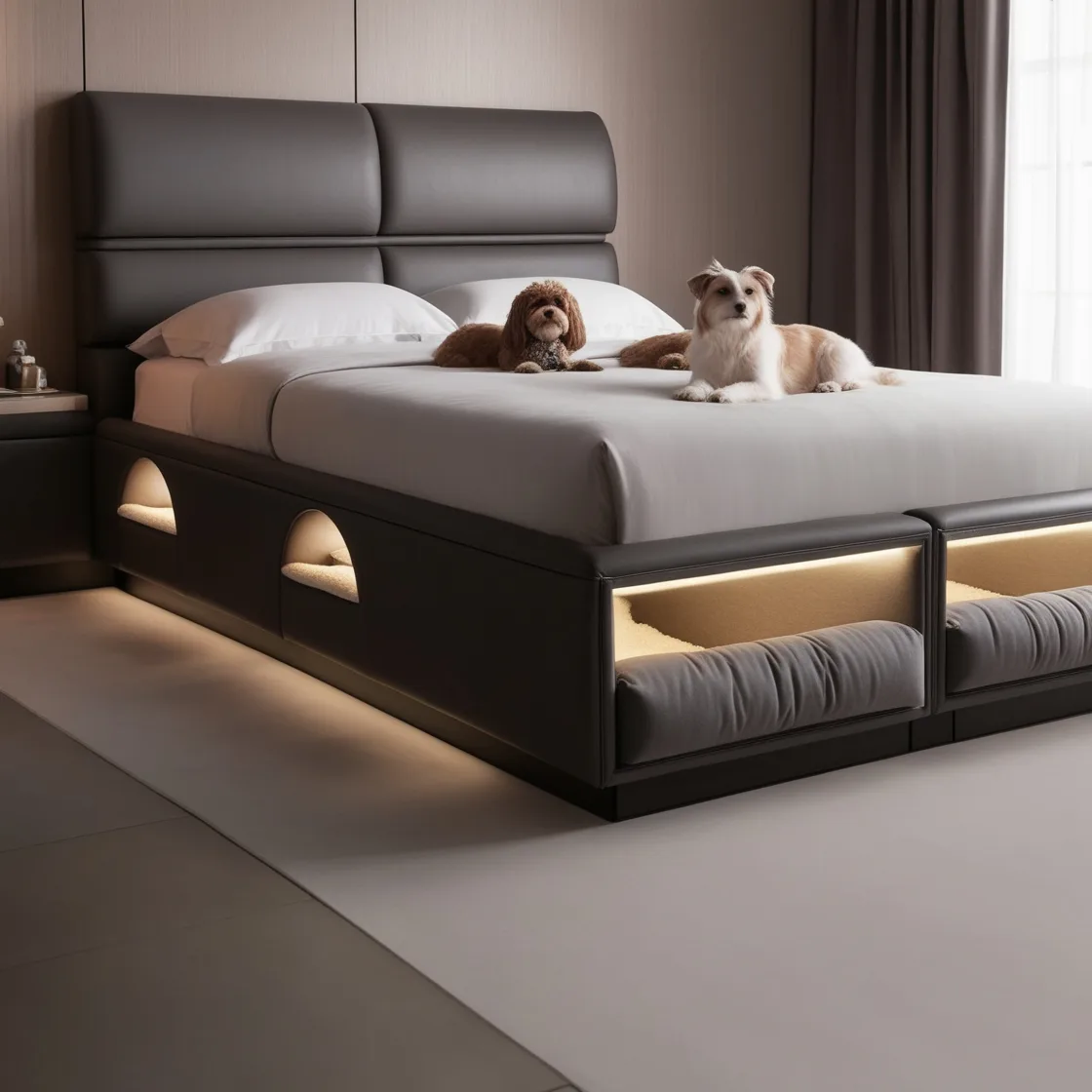 Sleep Together in Comfort: Beds with Built-In Dog Bed Pods for You and Your Furry Friend