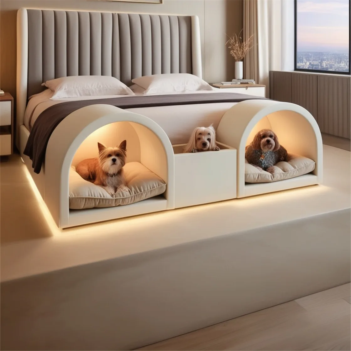 Sleep Together in Comfort: Beds with Built-In Dog Bed Pods for You and Your Furry Friend