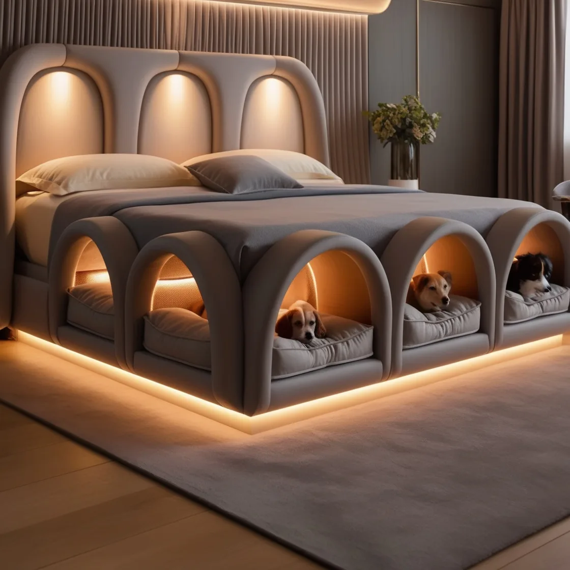 Sleep Together in Comfort: Beds with Built-In Dog Bed Pods for You and Your Furry Friend